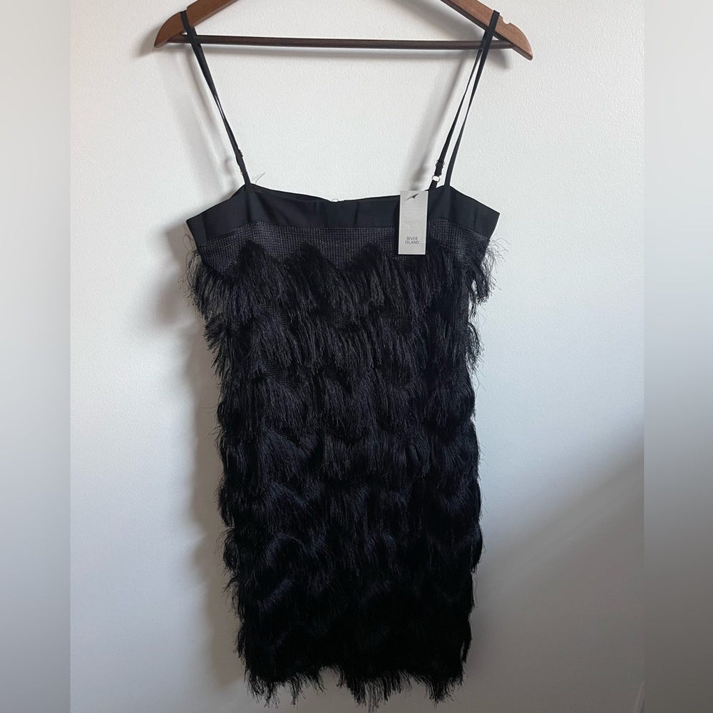 Black fringe flapper dress